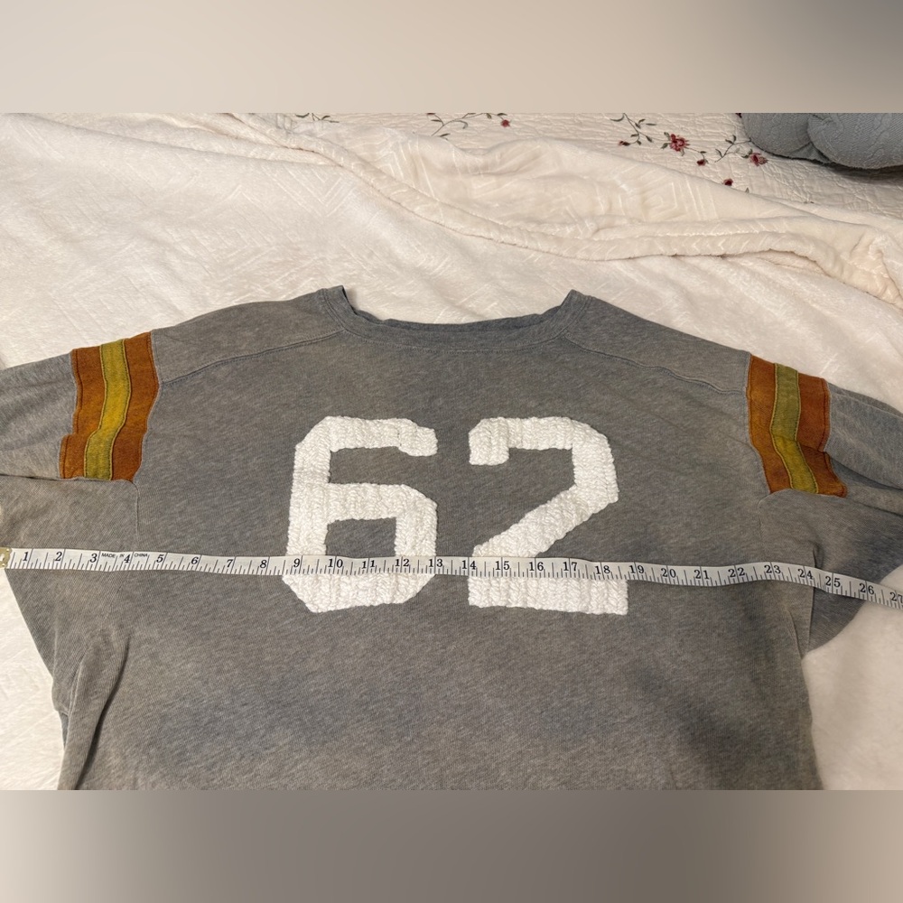 ‼️WE THE FREE by Free People “62” Retro Varsity Long Sleeve Top - SIZE SMALL 👀👀👀 - Picture 7 of 10